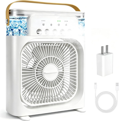 Ventilador con humidificador y luces LED