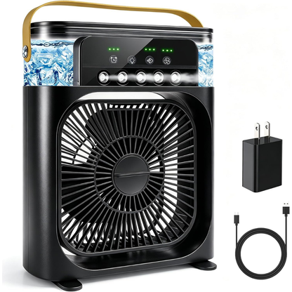 Ventilador con humidificador y luces LED